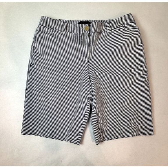 Talbots Seersucker Pinstripe Shorts The Perfect Short 100% Cotton - Size 4 - Picture 1 of 8